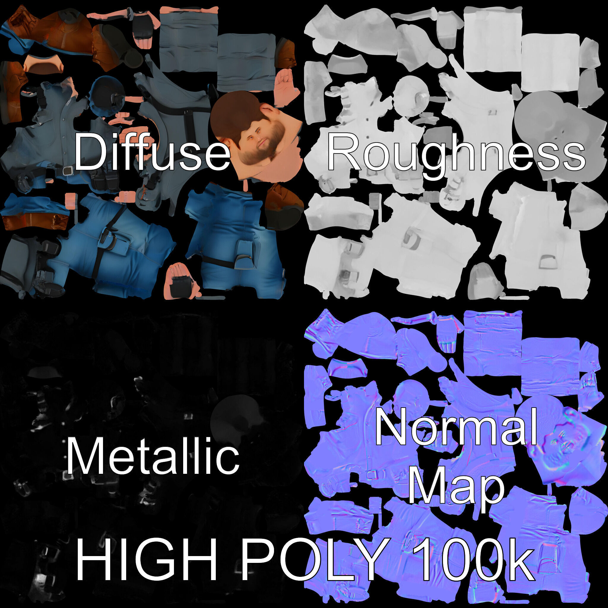 Explorer D Character Model with Adventureready Outfit Low-poly 3D model_2