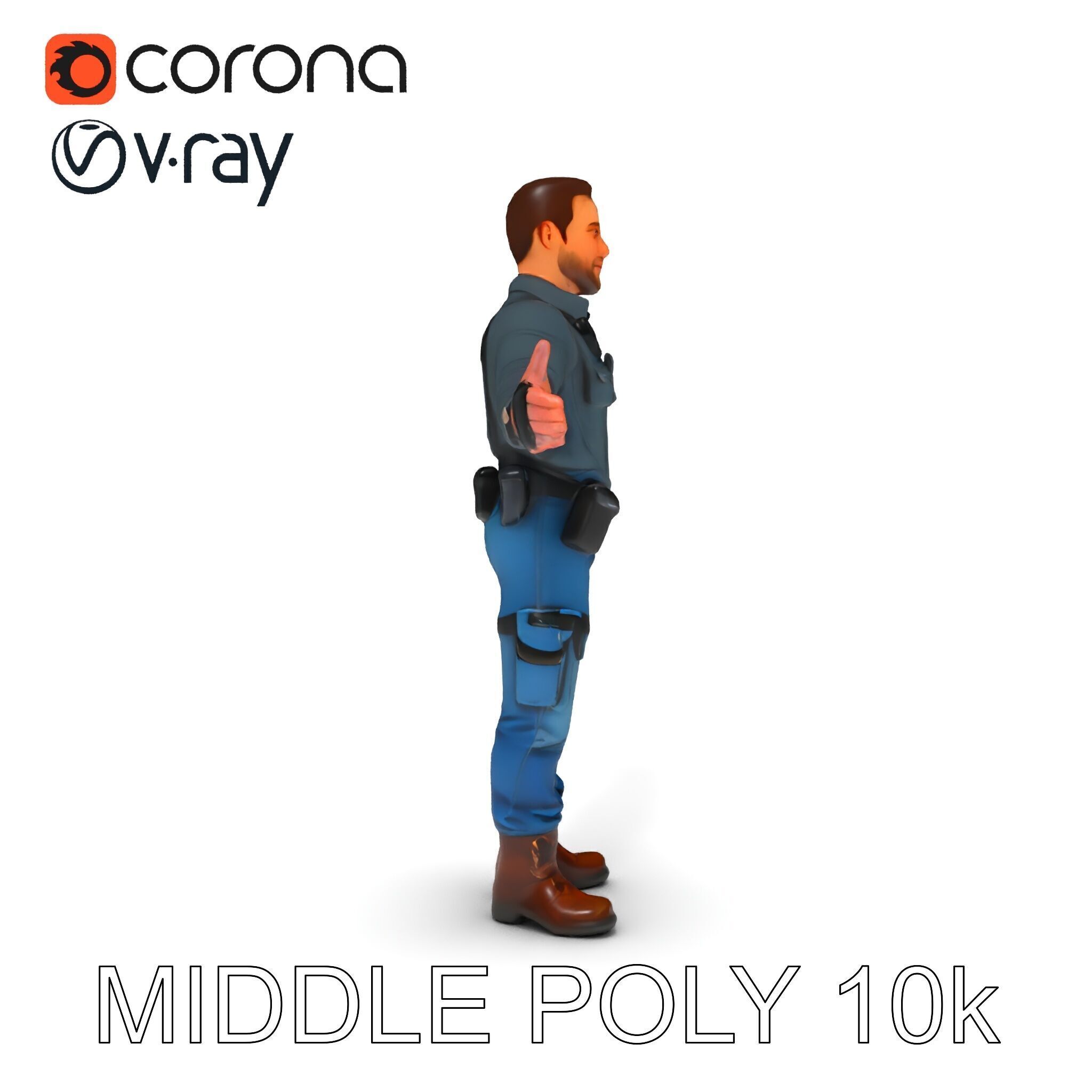 Explorer D Character Model with Adventureready Outfit Low-poly 3D model_35