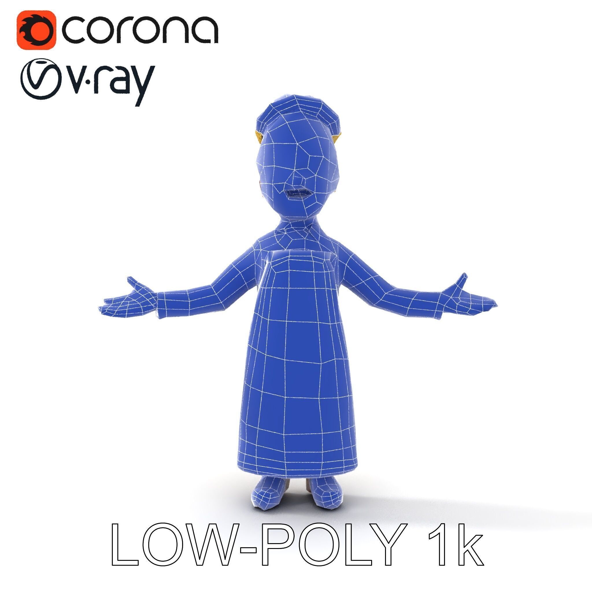 Cheerful Young Baker D Model  Rigged and PBR Textured for Ani... Low-poly 3D model_31