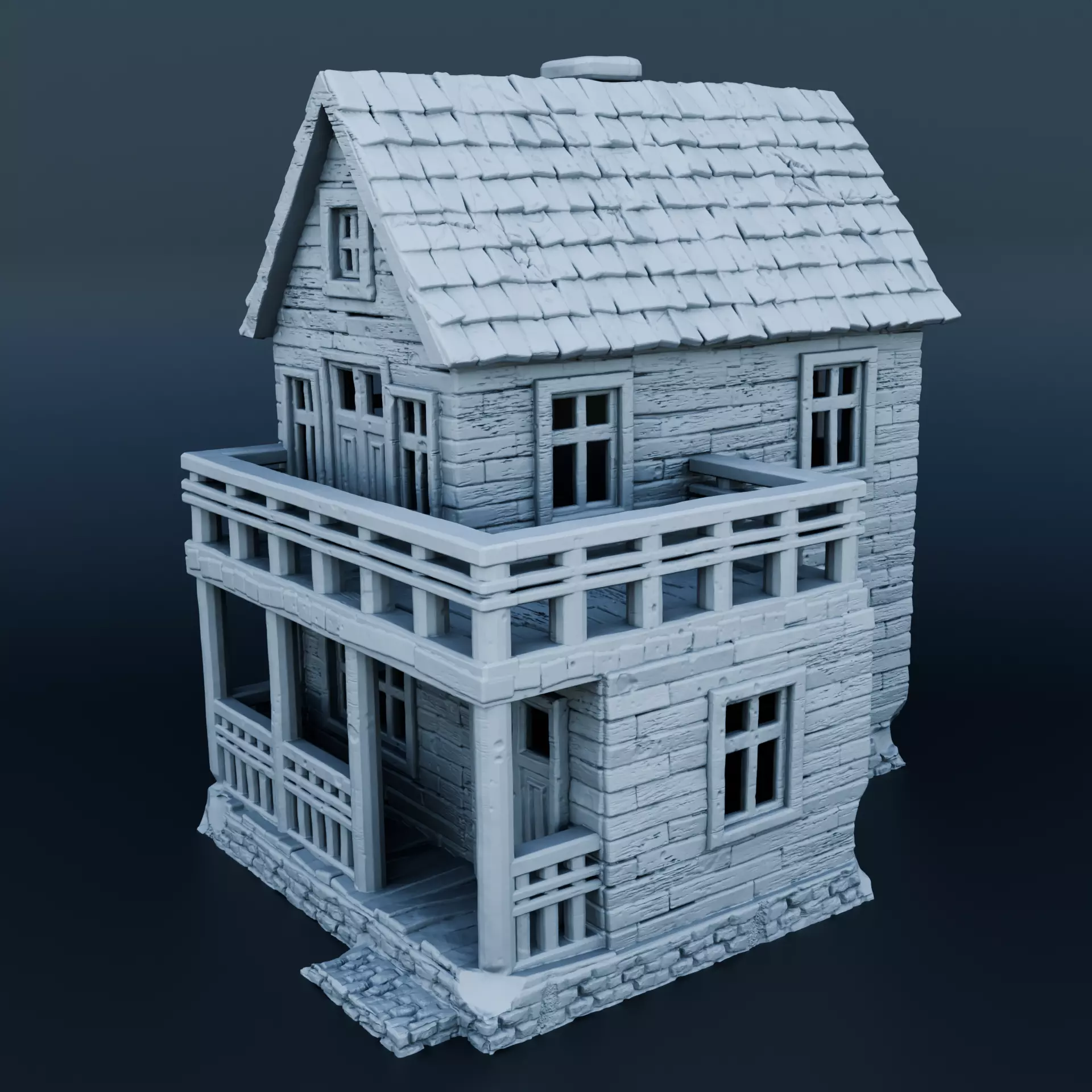 Medieval house 3D print model