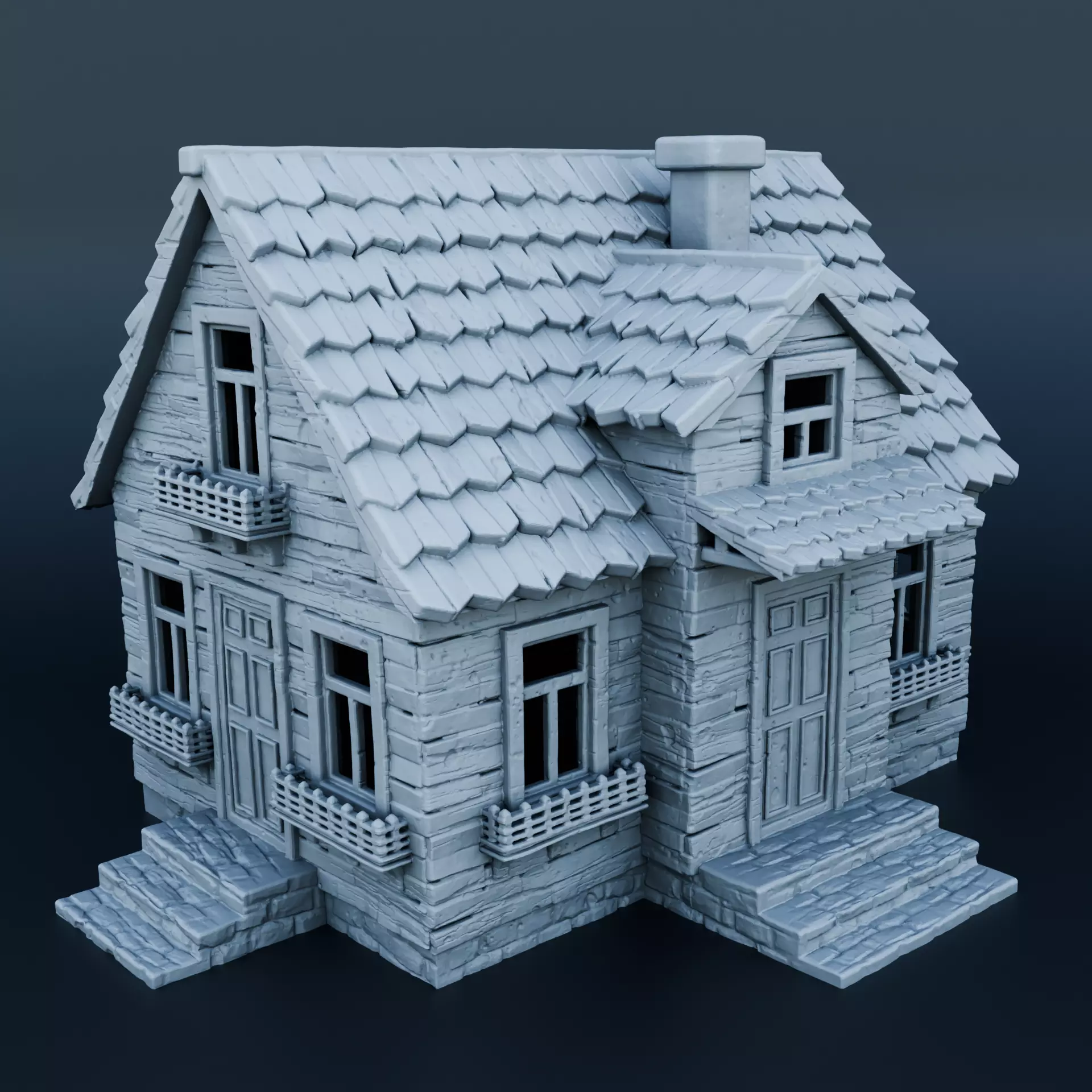 Medieval house 3D print model