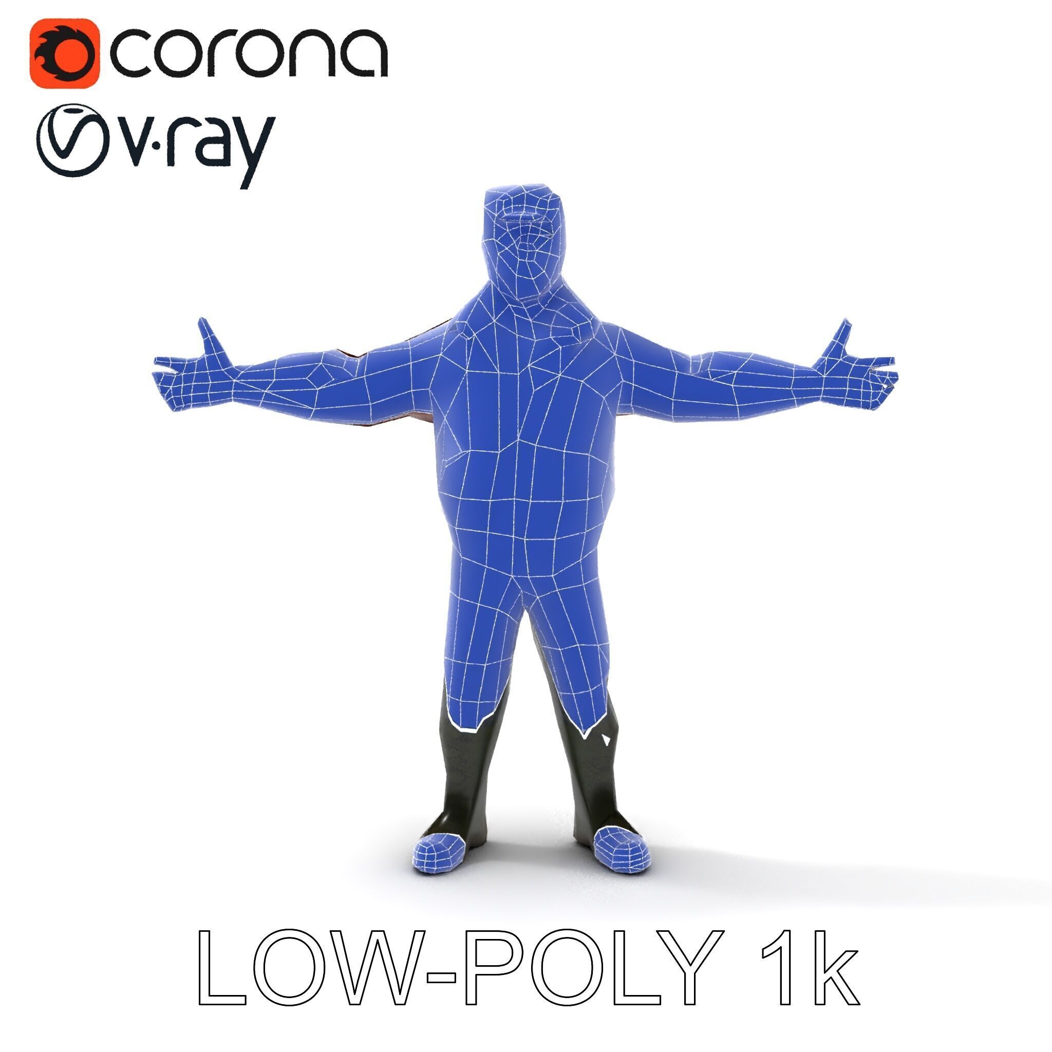 Pilot Character Model with Leather Jacket and Goggles Low-poly 3D model_10