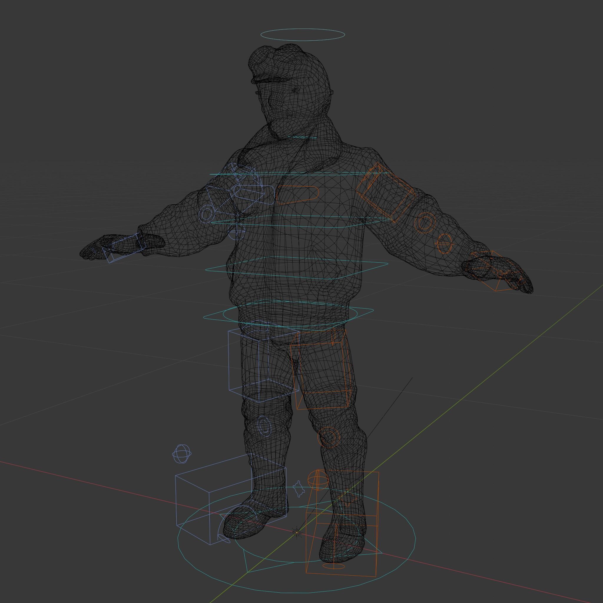 Pilot Character Model with Leather Jacket and Goggles Low-poly 3D model_9