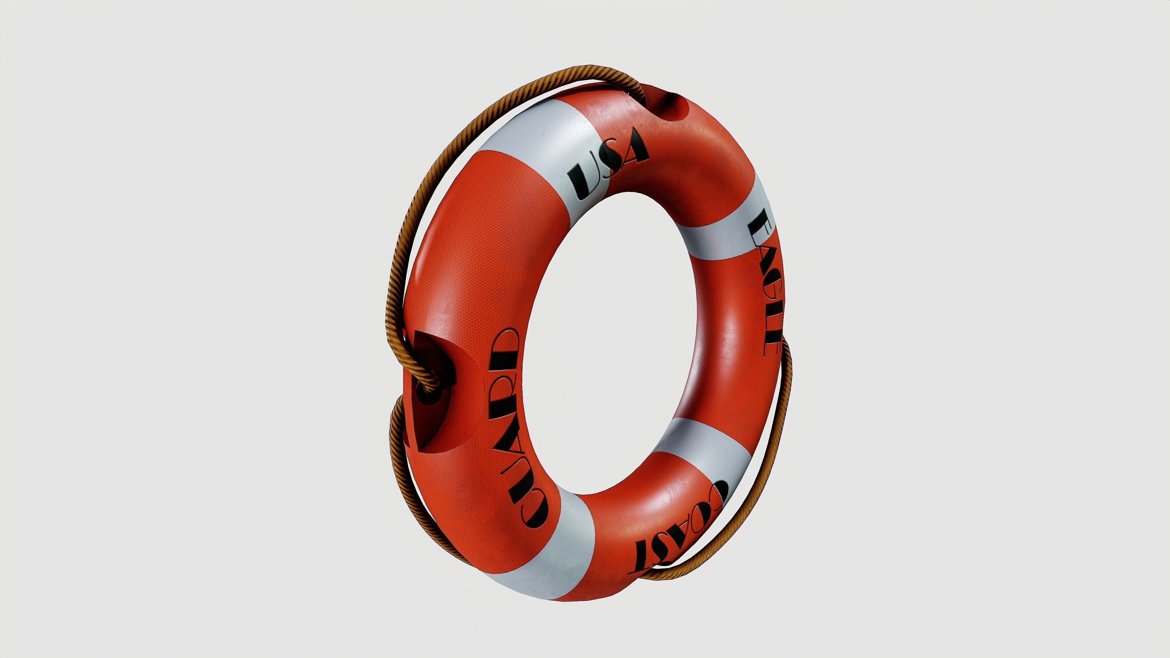 Life saver buoy 3D model_3
