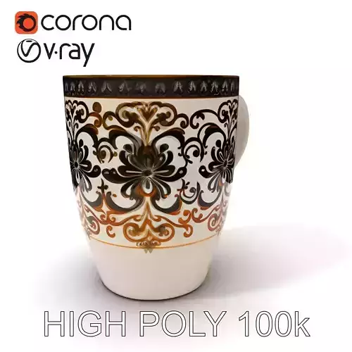Ornate Ceramic Mug Model Pack