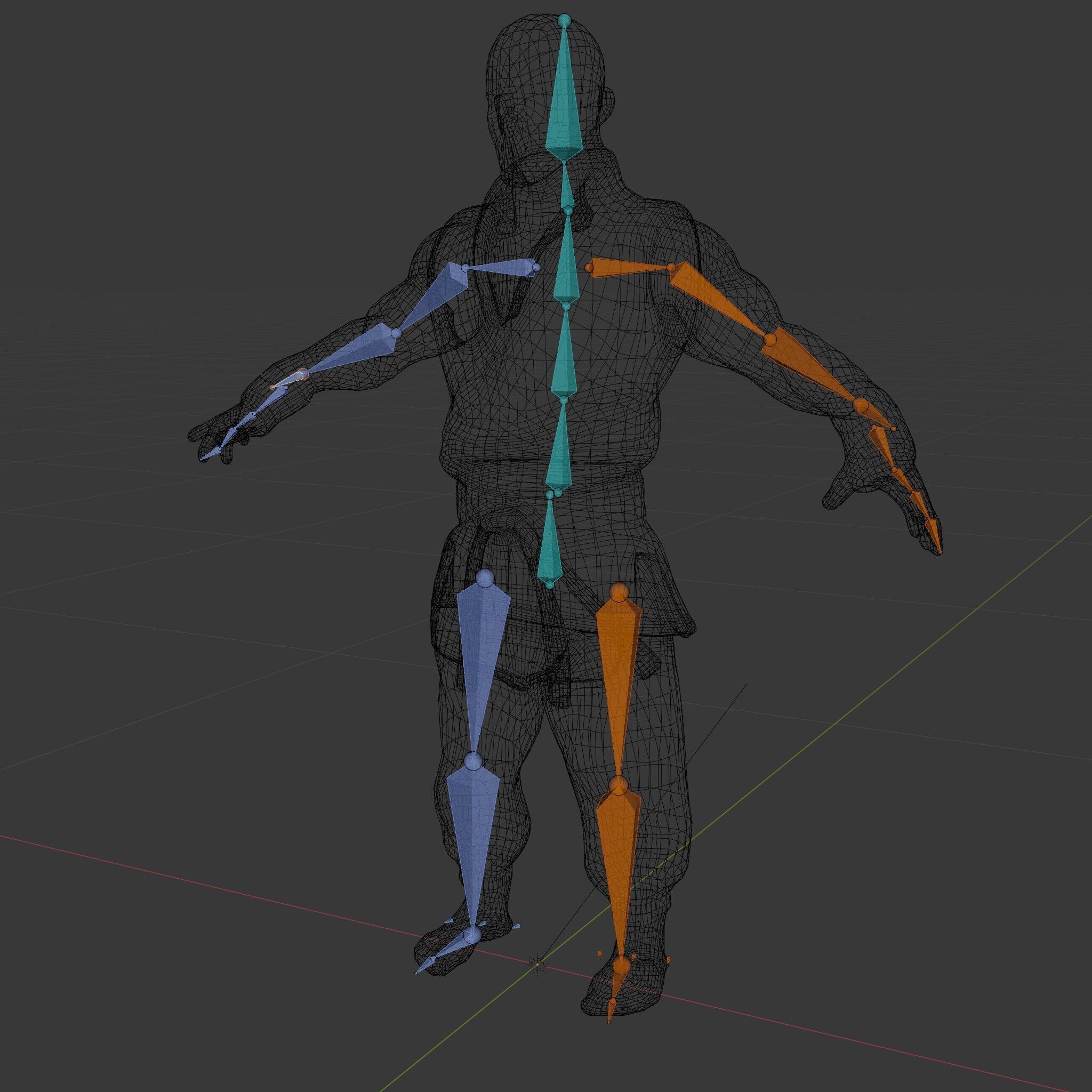 Martial Artist Fighter Character D Model with Dragon Tattoo Low-poly 3D model_14