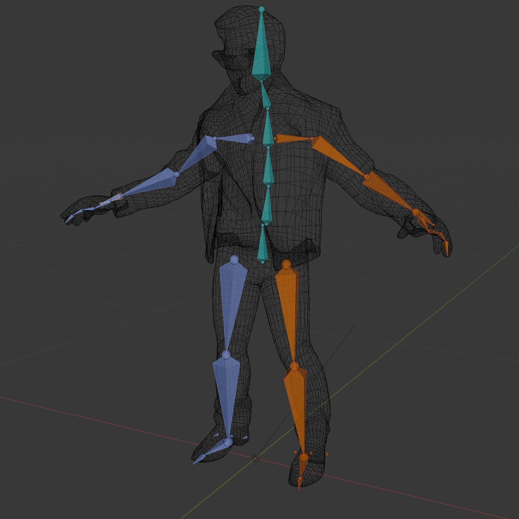 Cool Leather Jacket D Character in TPose with Sunglasses Low-poly 3D model_37