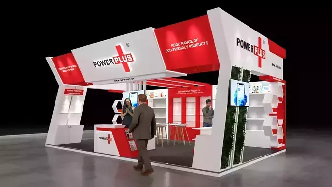 Exhibition Stand 8x5 3Sides D1V1 3D model 3D model