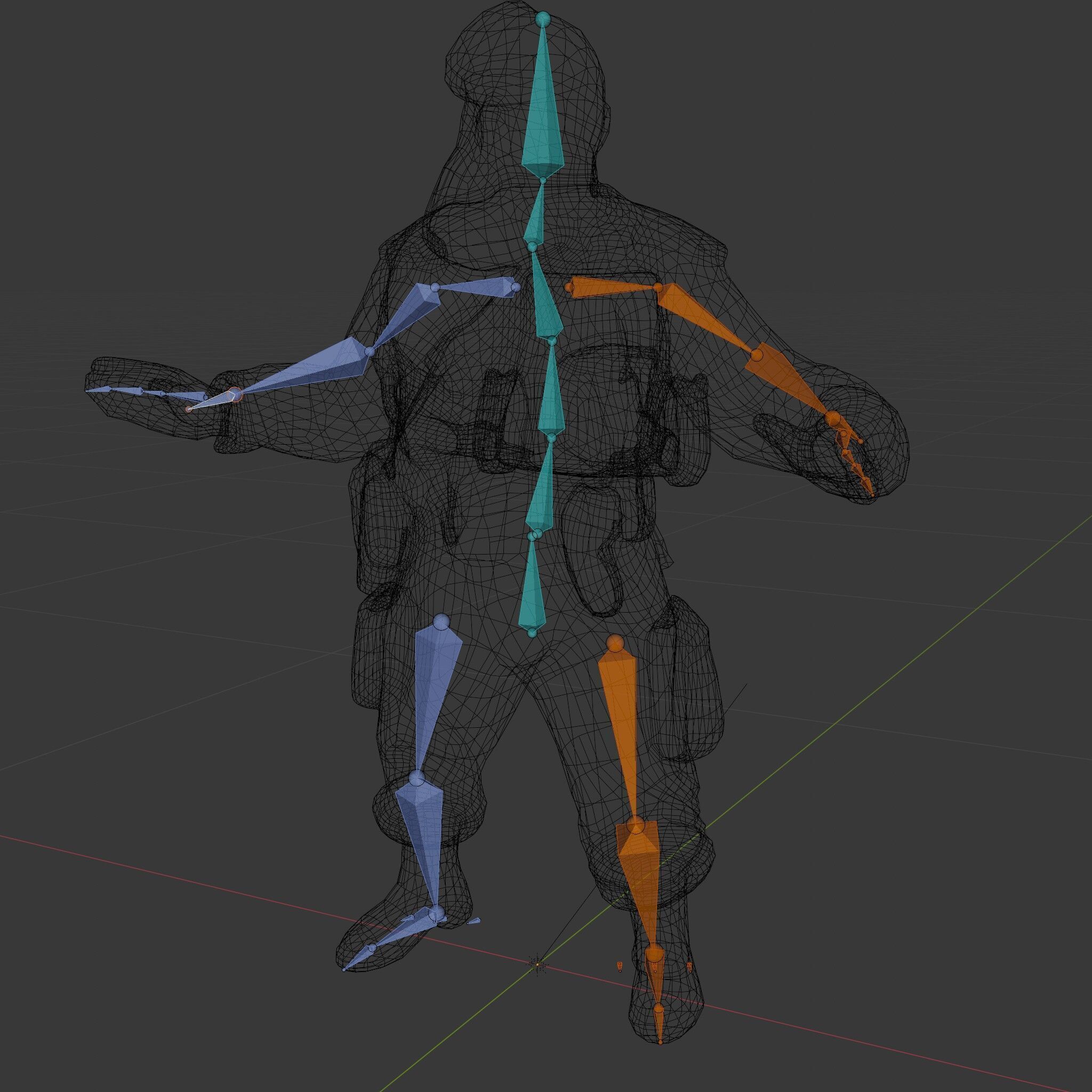 Bearded Soldier Character Model with Red Beret and Military Gear Low-poly 3D model_33