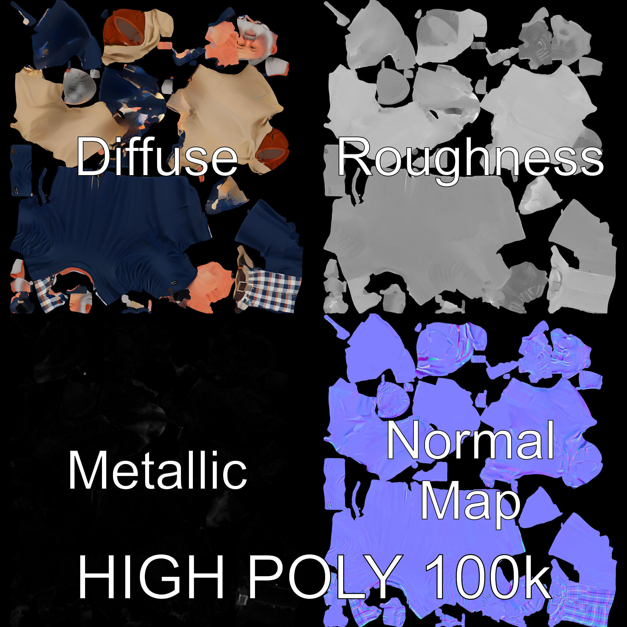 Friendly Elderly Businessman D Model in Smart Casual Attire Low-poly 3D model_2