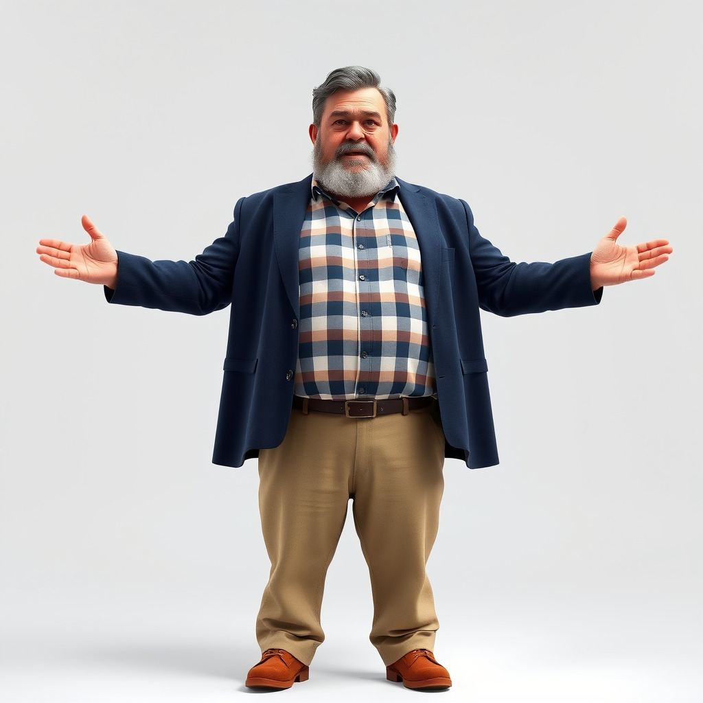 Friendly Elderly Businessman D Model in Smart Casual Attire Low-poly 3D model_4