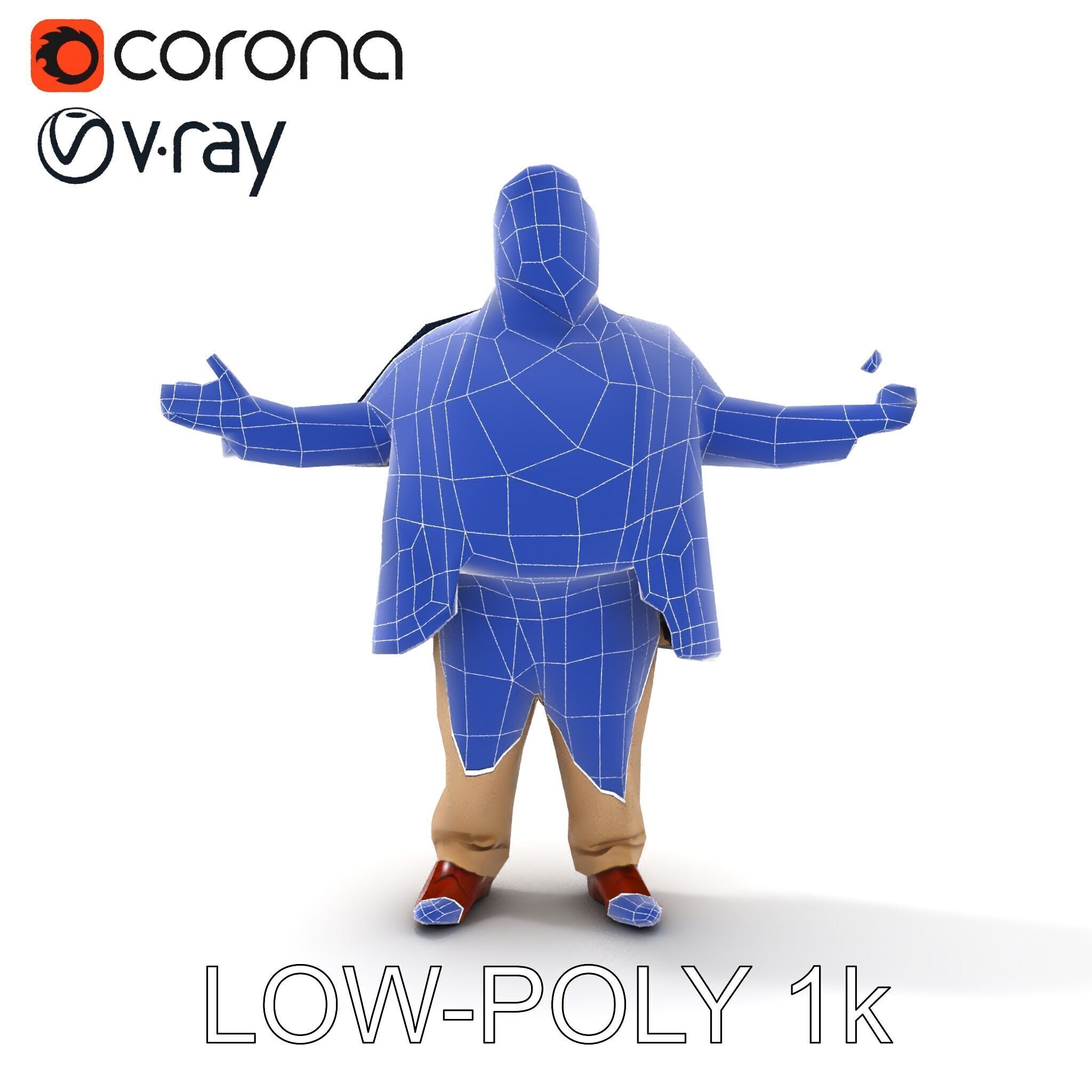 Friendly Elderly Businessman D Model in Smart Casual Attire Low-poly 3D model_17