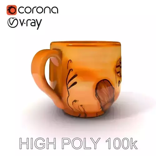 Artistic Ceramic Mug Model Pack for D Rendering