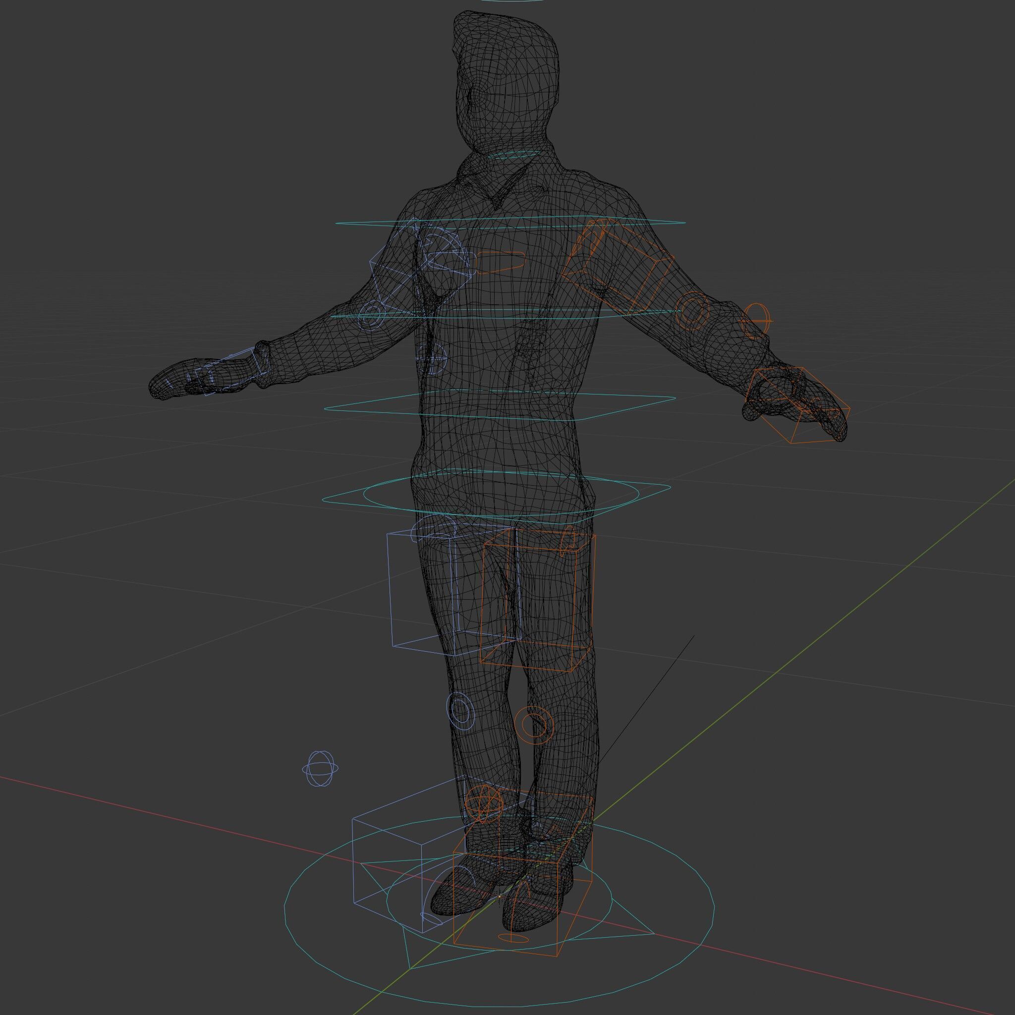 Businessman D Model with Suspenders and Dress Shoes Low-poly 3D model_24