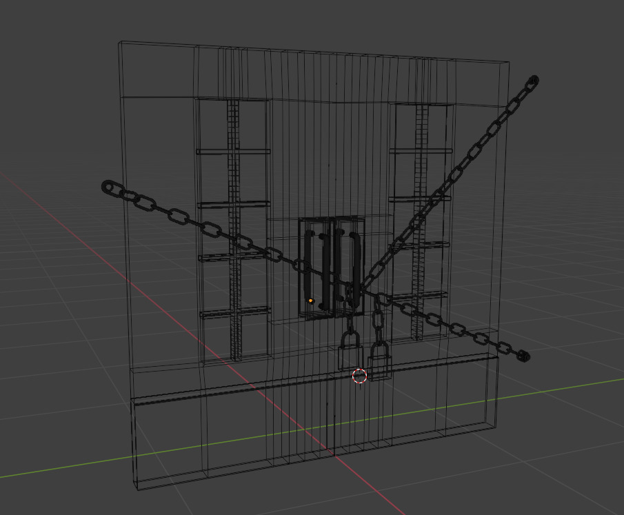 Locked Double Door Low-poly 3D model_4