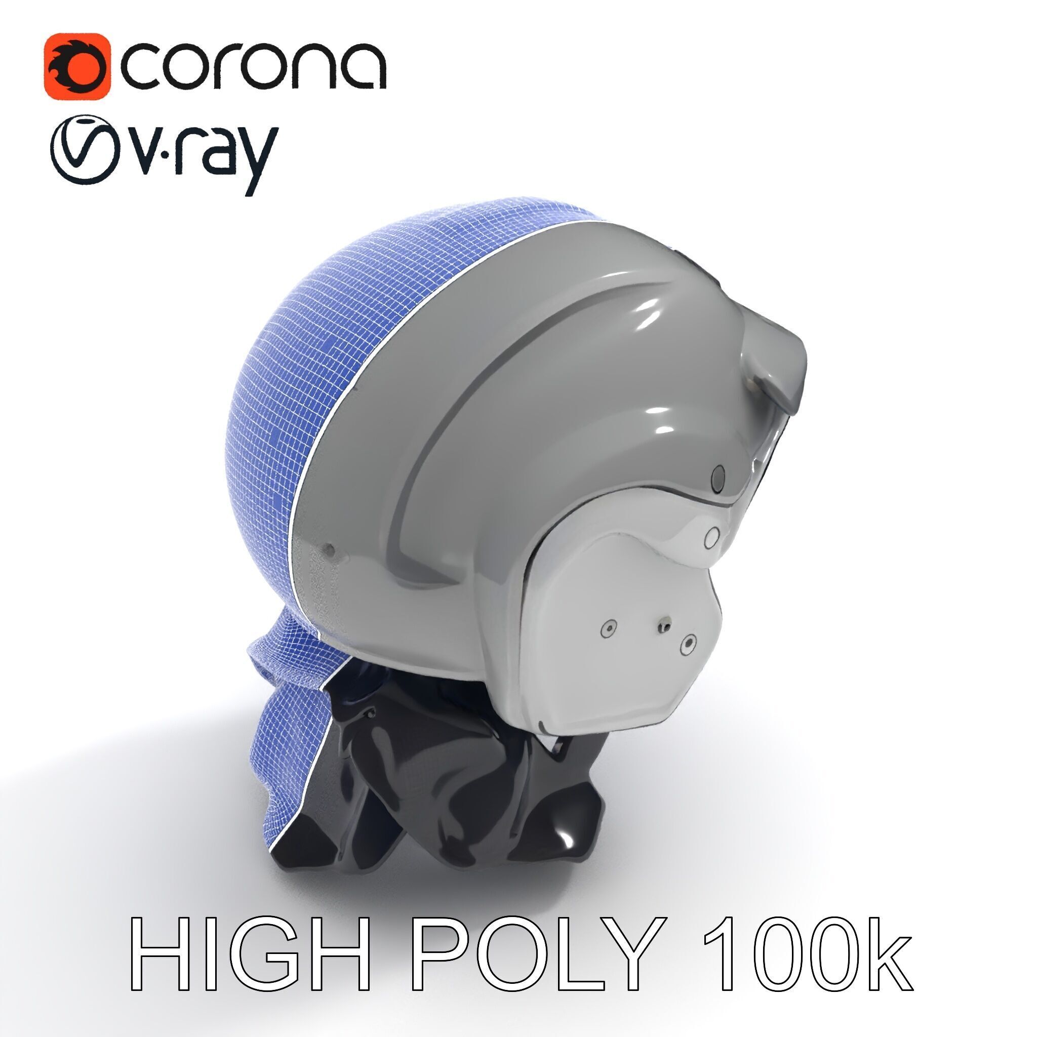 Motorcycle Helmet Model Pack Low-poly 3D model_16