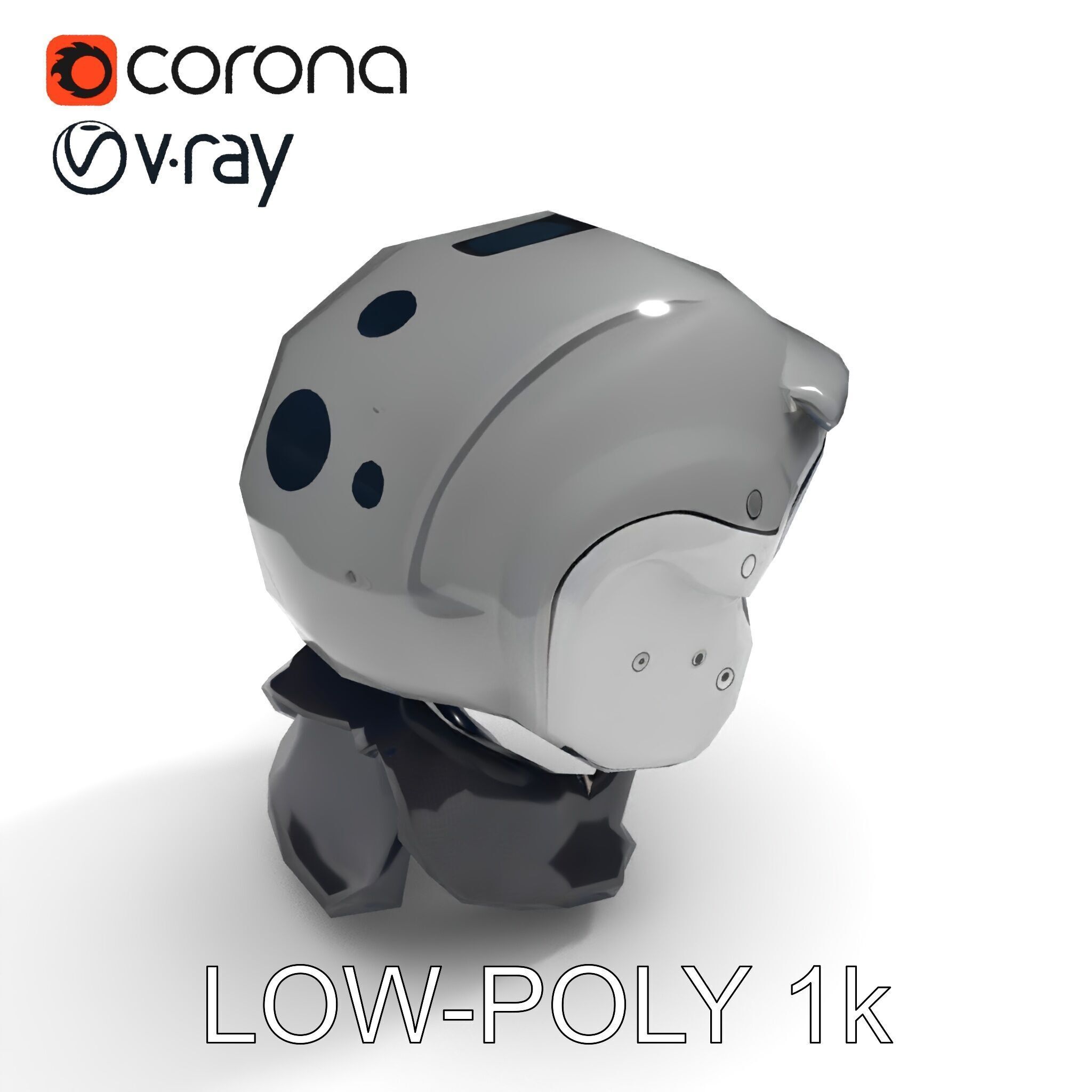 Motorcycle Helmet Model Pack Low-poly 3D model_10