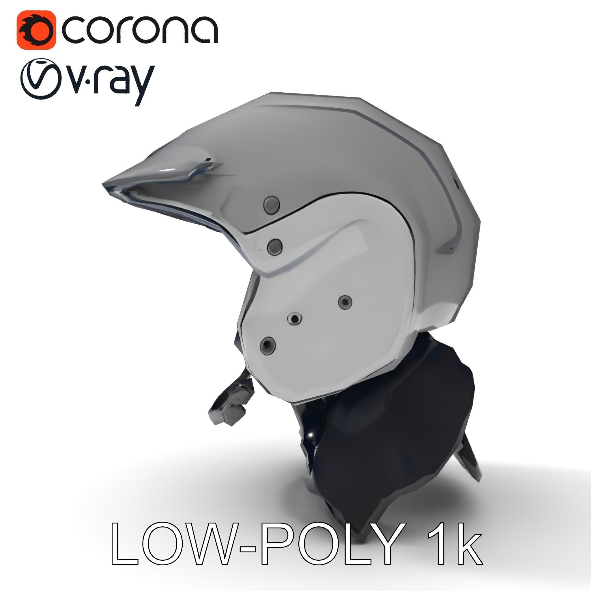 Motorcycle Helmet Model Pack Low-poly 3D model_7