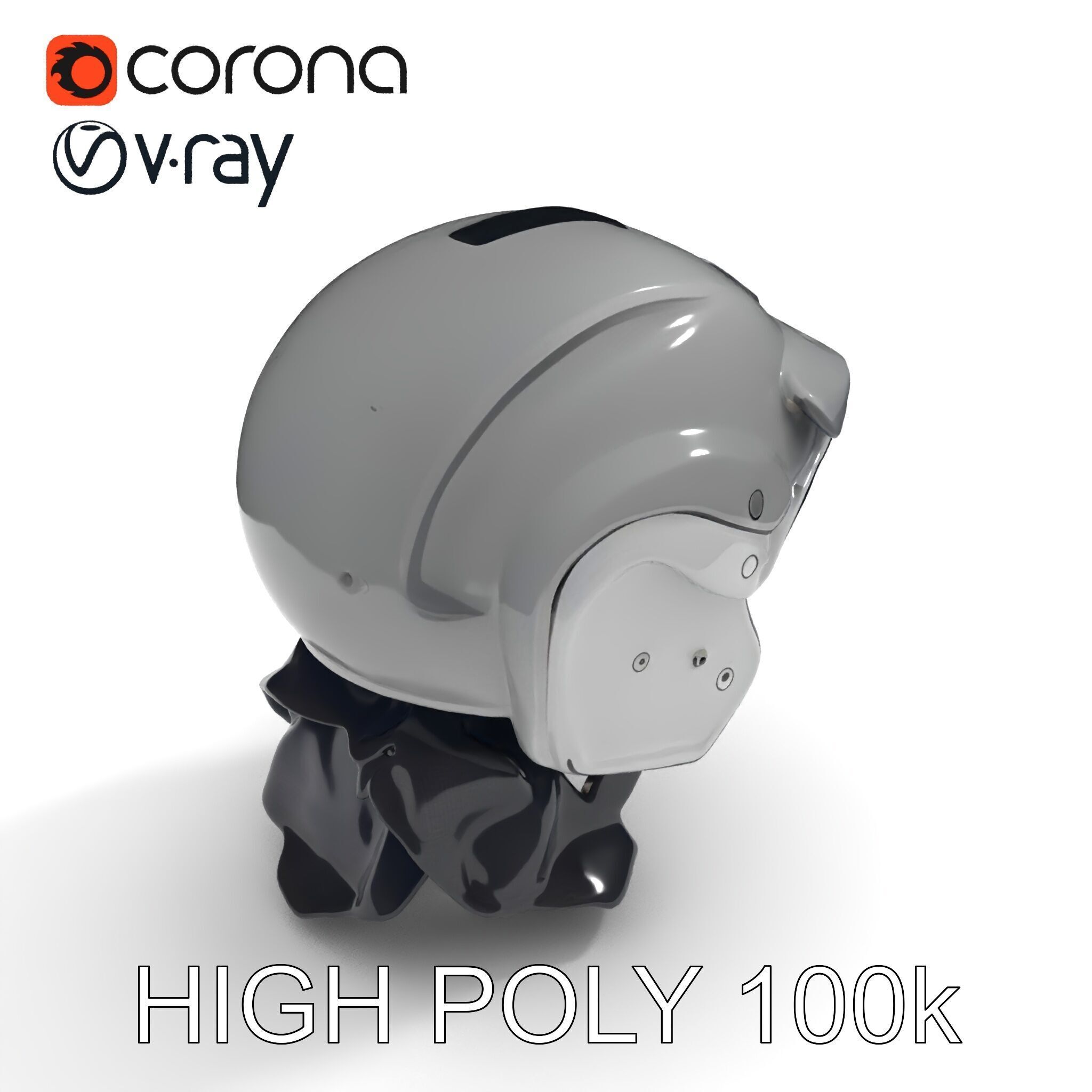 Motorcycle Helmet Model Pack Low-poly 3D model_8