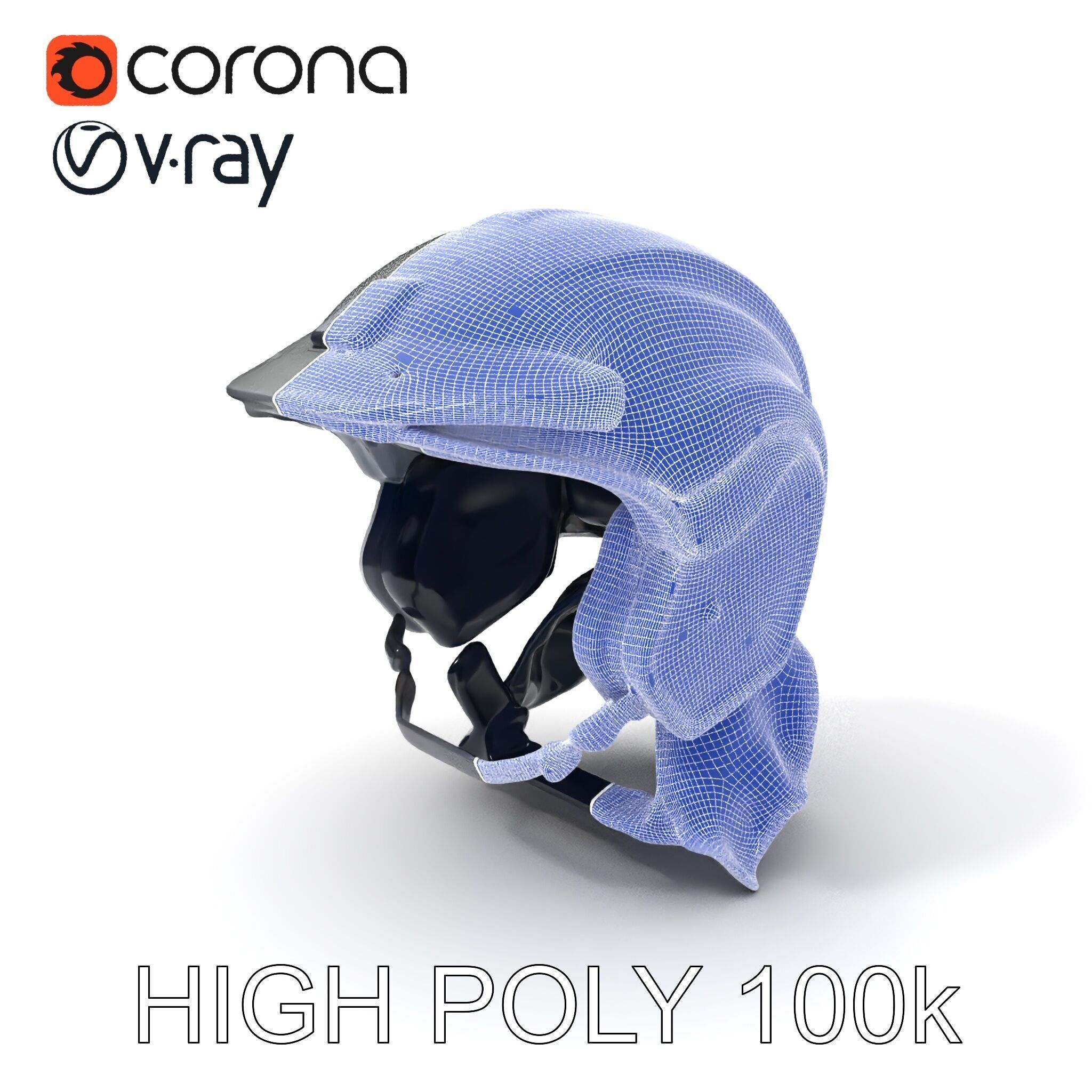 Motorcycle Helmet Model Pack Low-poly 3D model_3