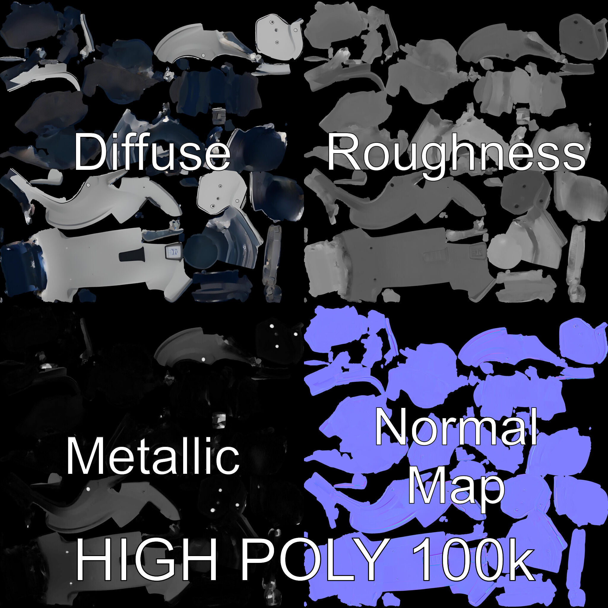 Motorcycle Helmet Model Pack Low-poly 3D model_2