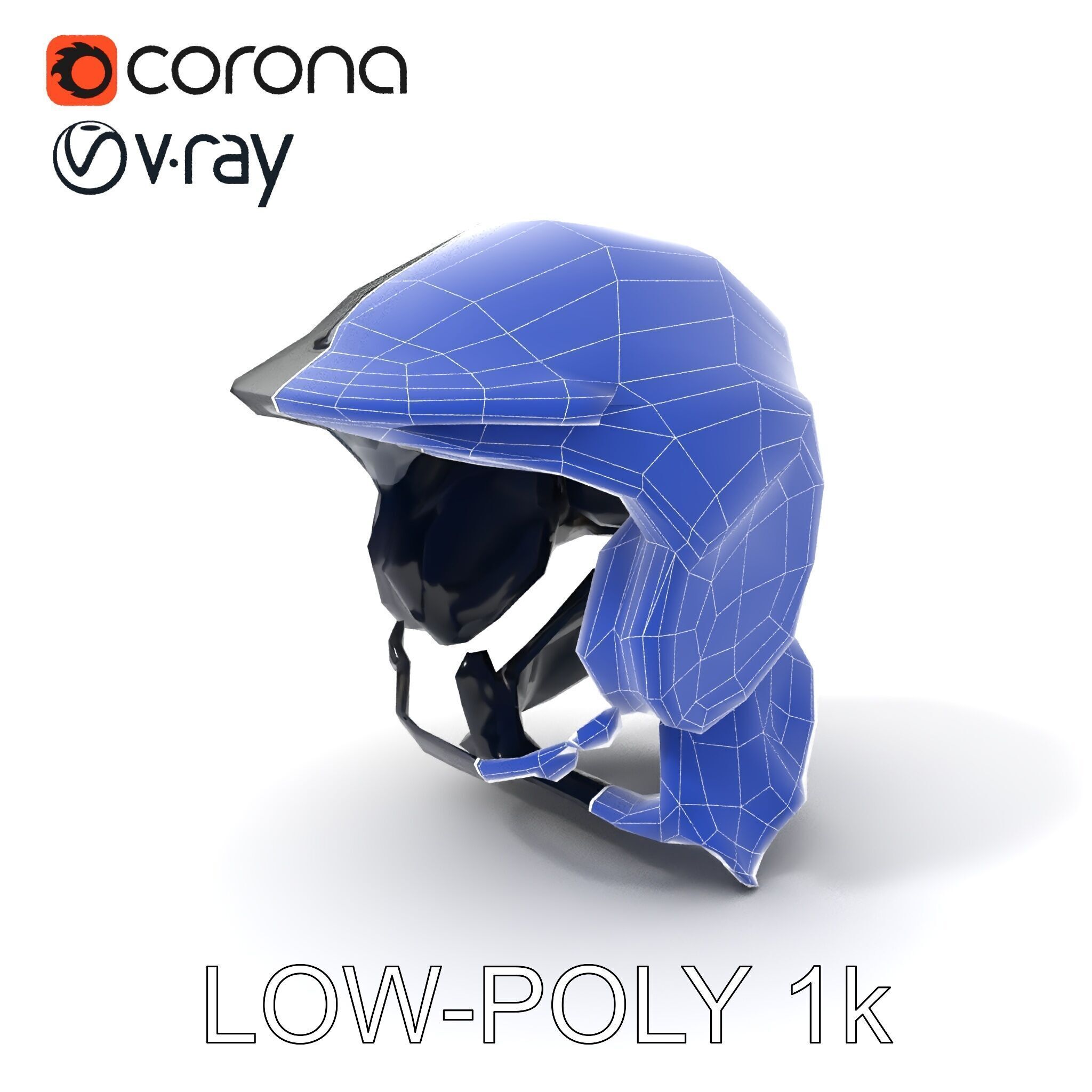 Motorcycle Helmet Model Pack Low-poly 3D model_13