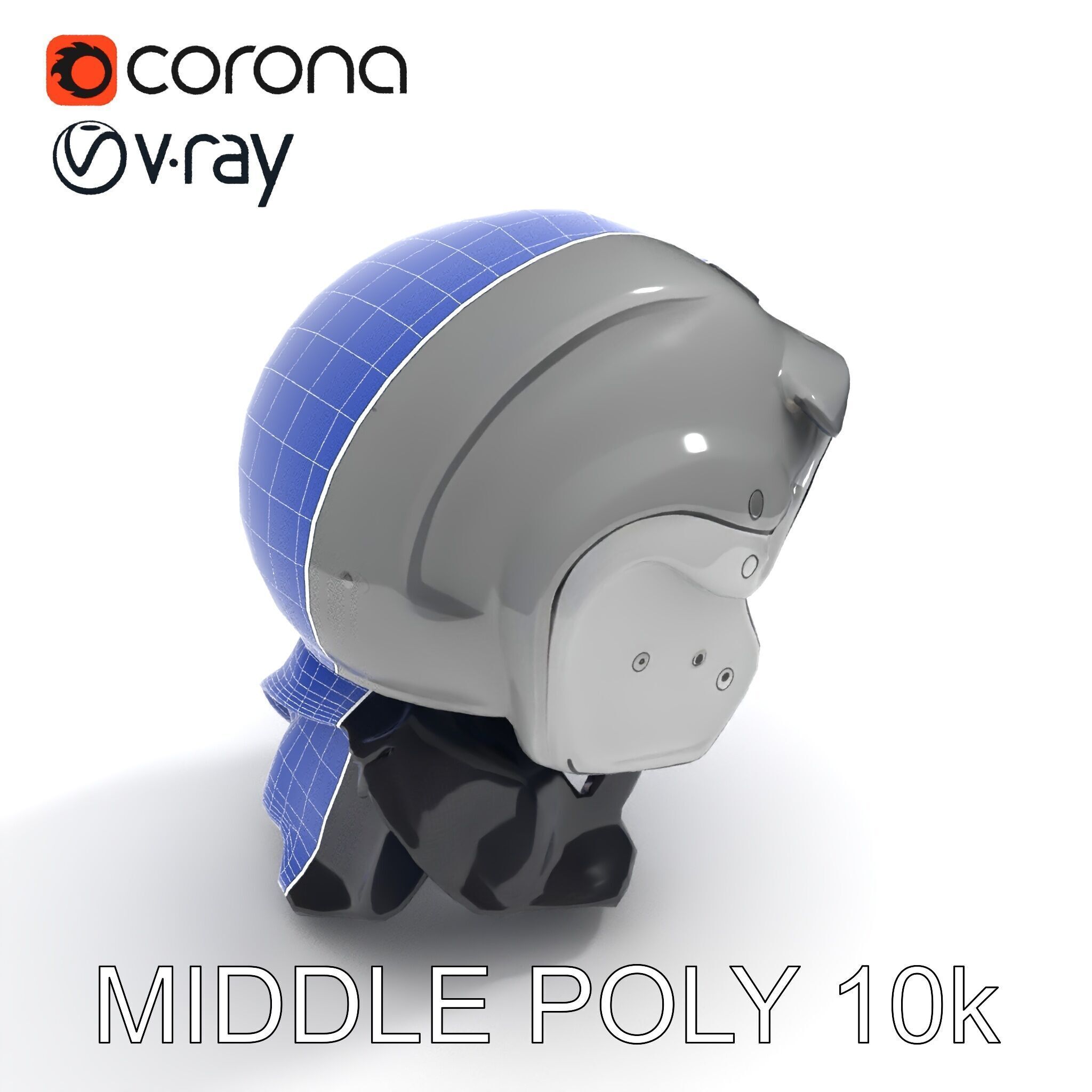 Motorcycle Helmet Model Pack Low-poly 3D model_6