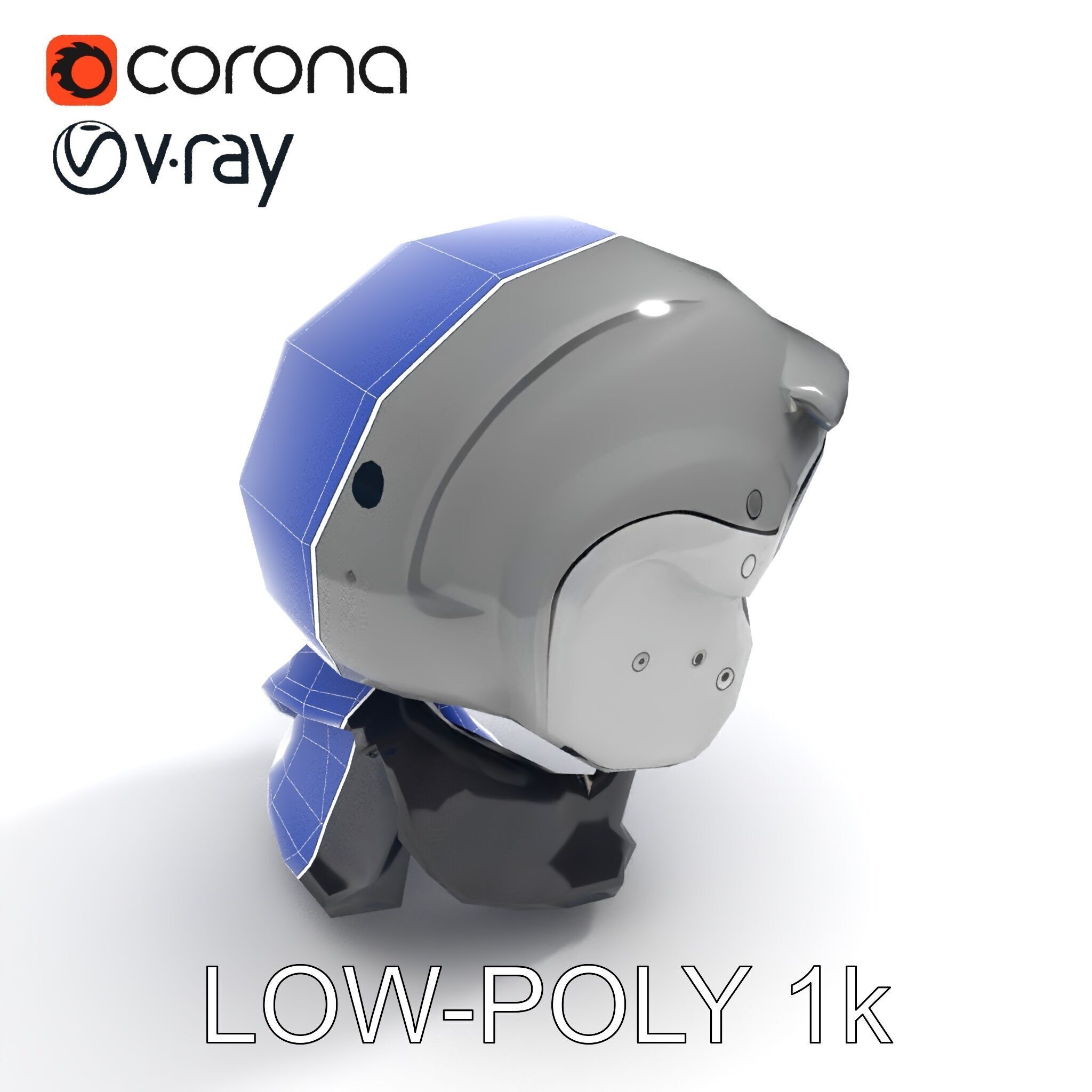 Motorcycle Helmet Model Pack Low-poly 3D model_33