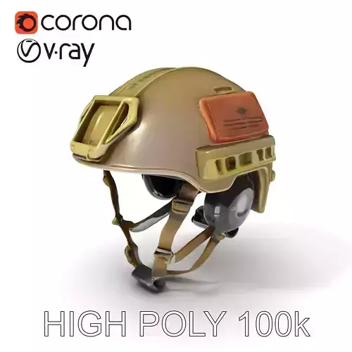 Tactical Helmet D Model Pack with Accessory Rail Attachments