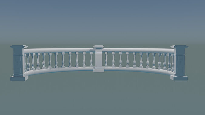 Curved Balustrade 3D print model