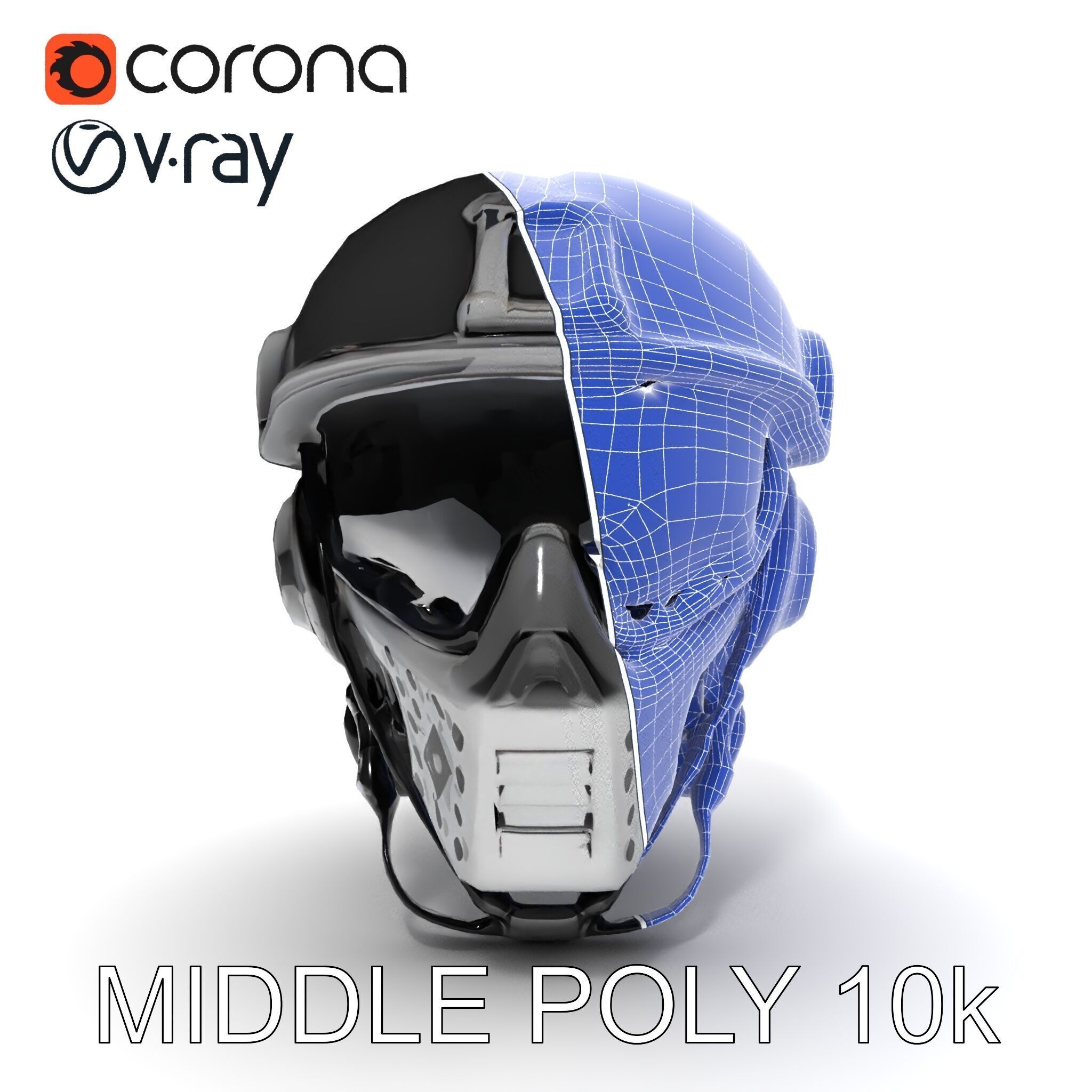 Futuristic Tactical Helmet Model Pack Low-poly 3D model_23