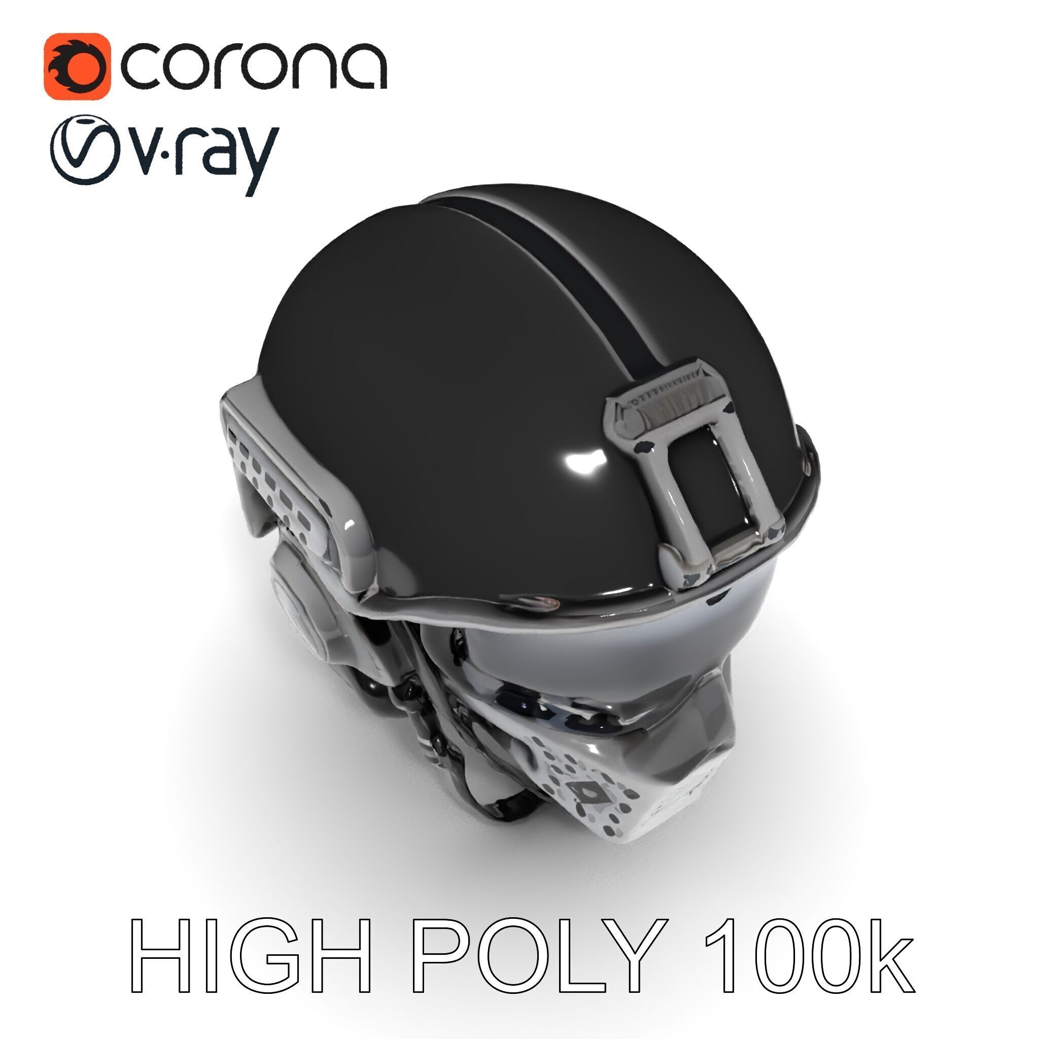 Futuristic Tactical Helmet Model Pack Low-poly 3D model_20