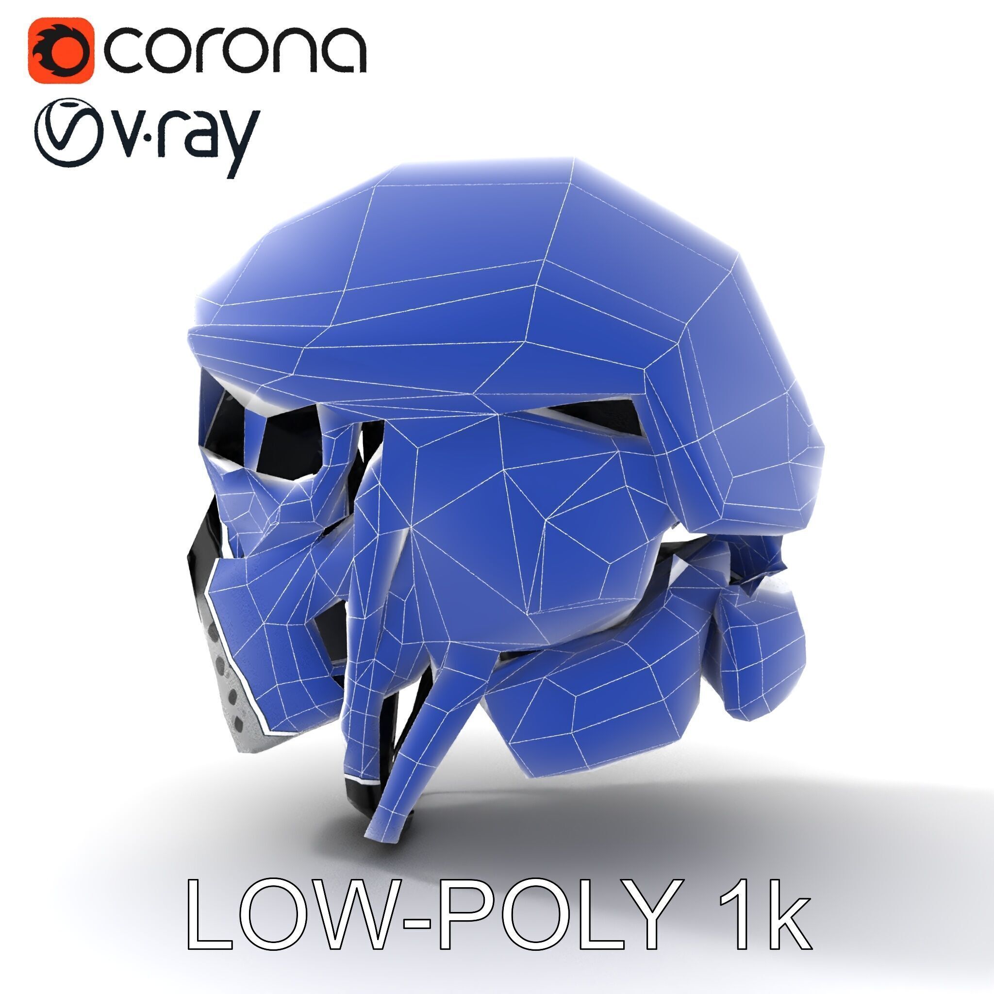 Futuristic Tactical Helmet Model Pack Low-poly 3D model_30