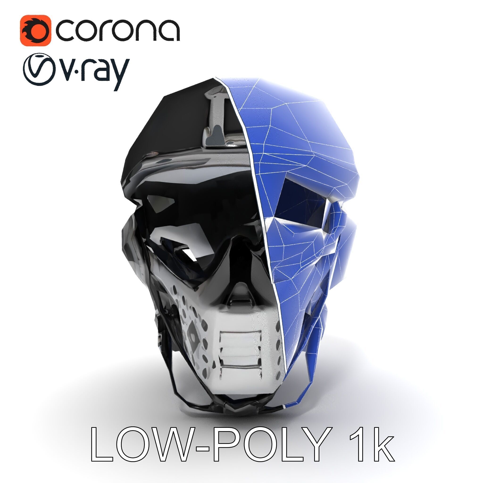 Futuristic Tactical Helmet Model Pack Low-poly 3D model_33