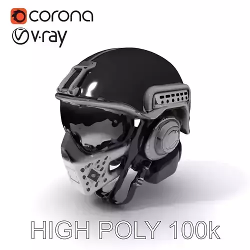 Futuristic Tactical Helmet Model Pack Low-poly 3D model
