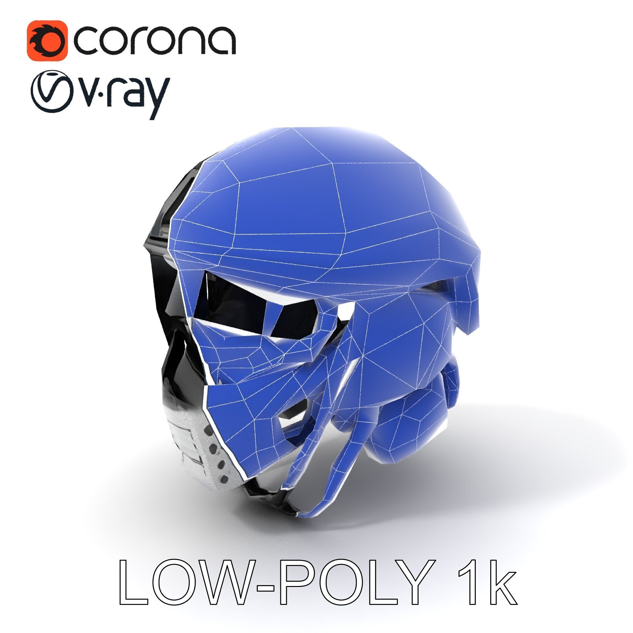 Futuristic Tactical Helmet Model Pack Low-poly 3D model_10