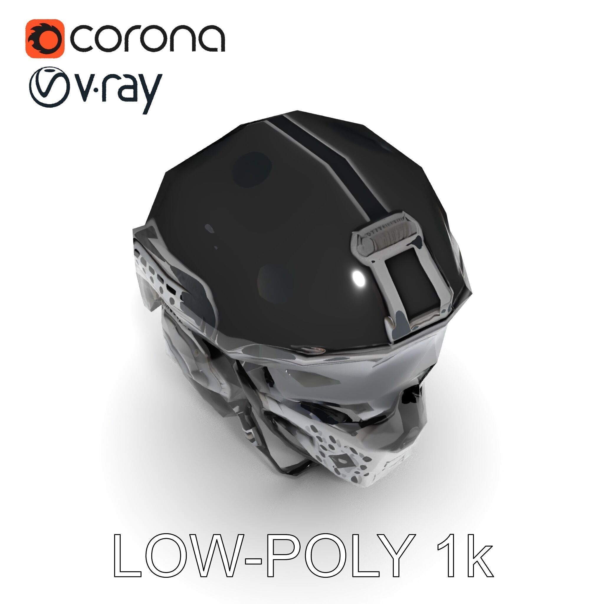 Futuristic Tactical Helmet Model Pack Low-poly 3D model_13