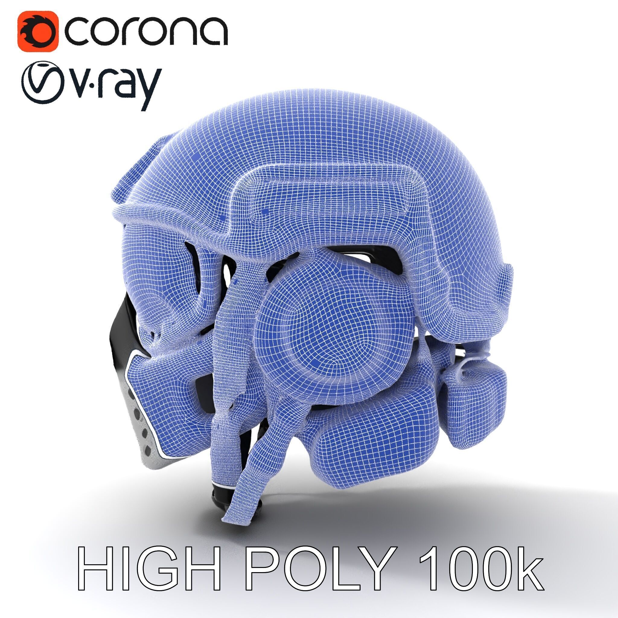 Futuristic Tactical Helmet Model Pack Low-poly 3D model_8