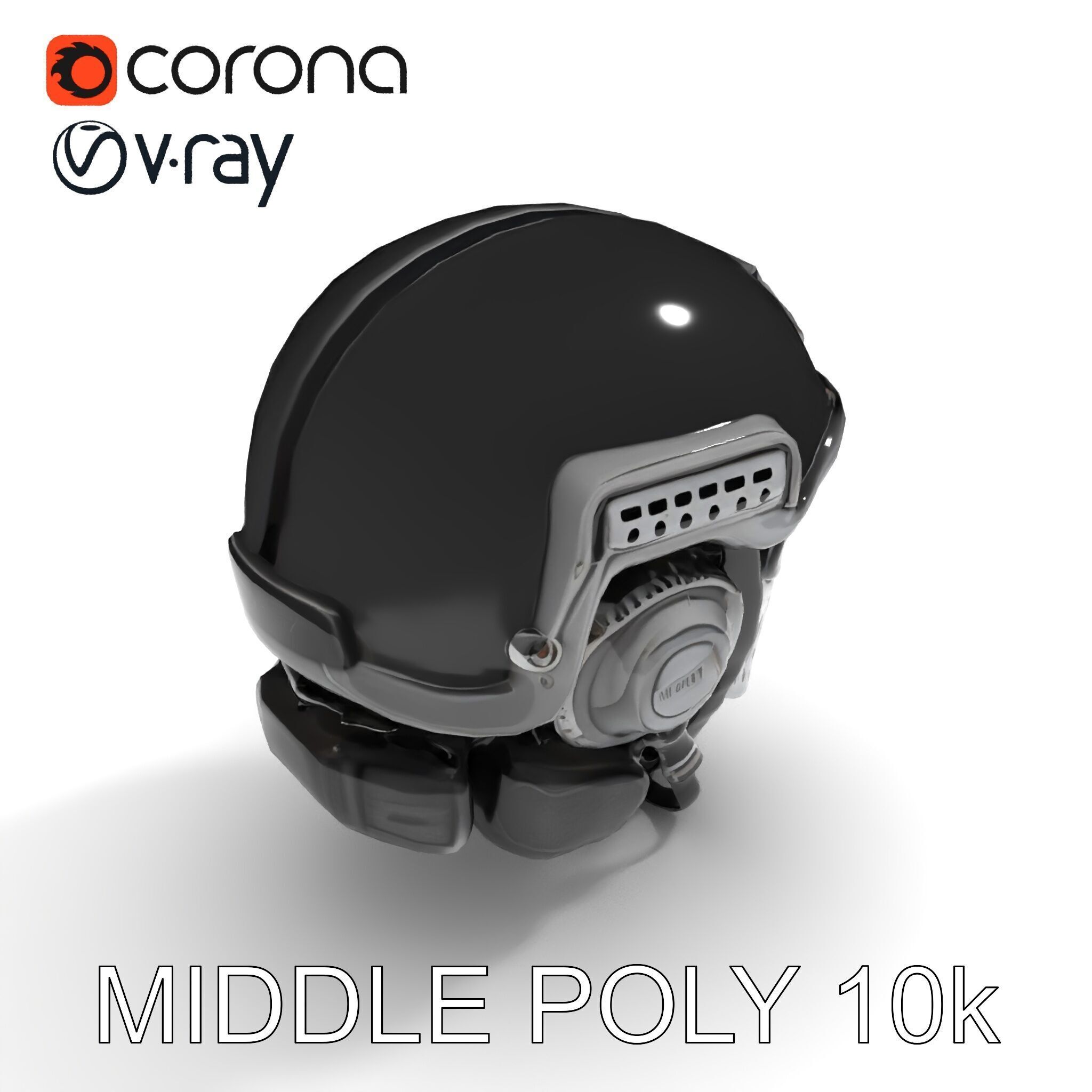 Futuristic Tactical Helmet Model Pack Low-poly 3D model_18