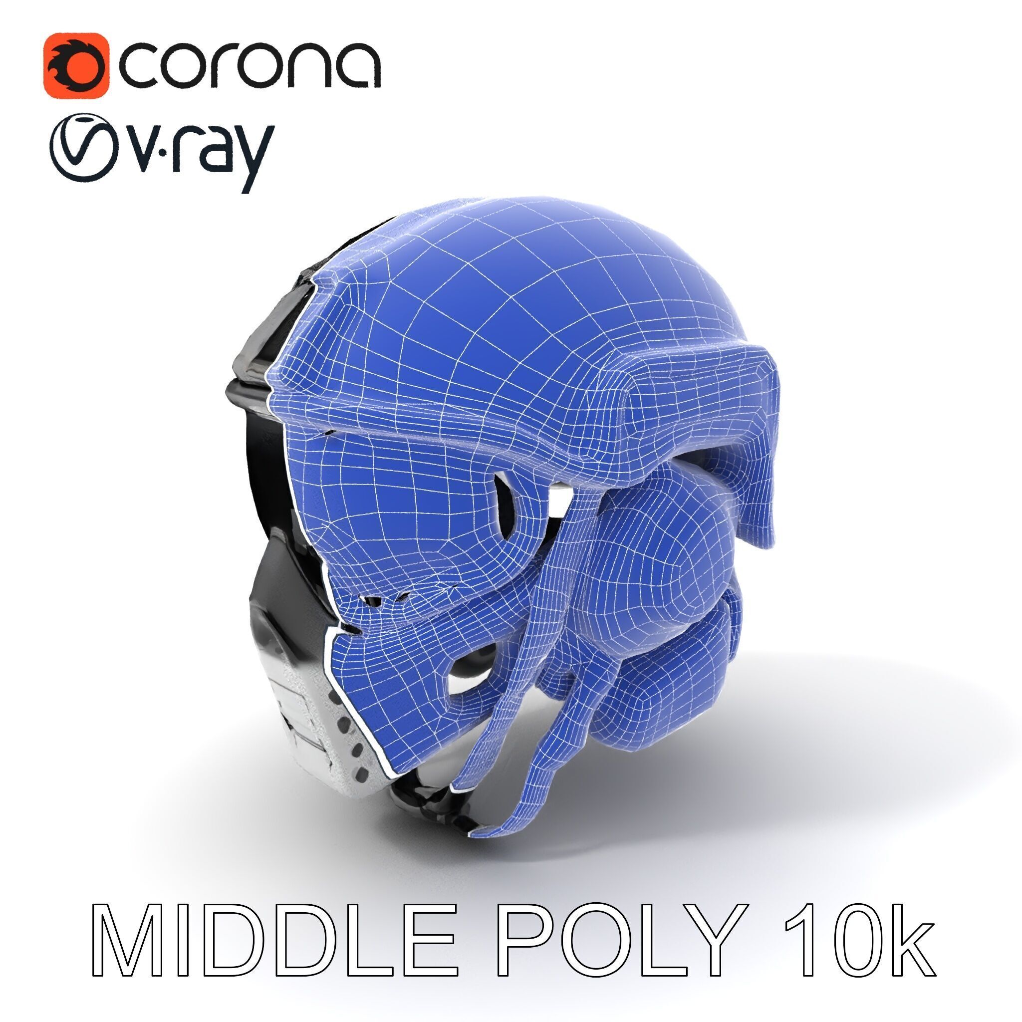 Futuristic Tactical Helmet Model Pack Low-poly 3D model_26