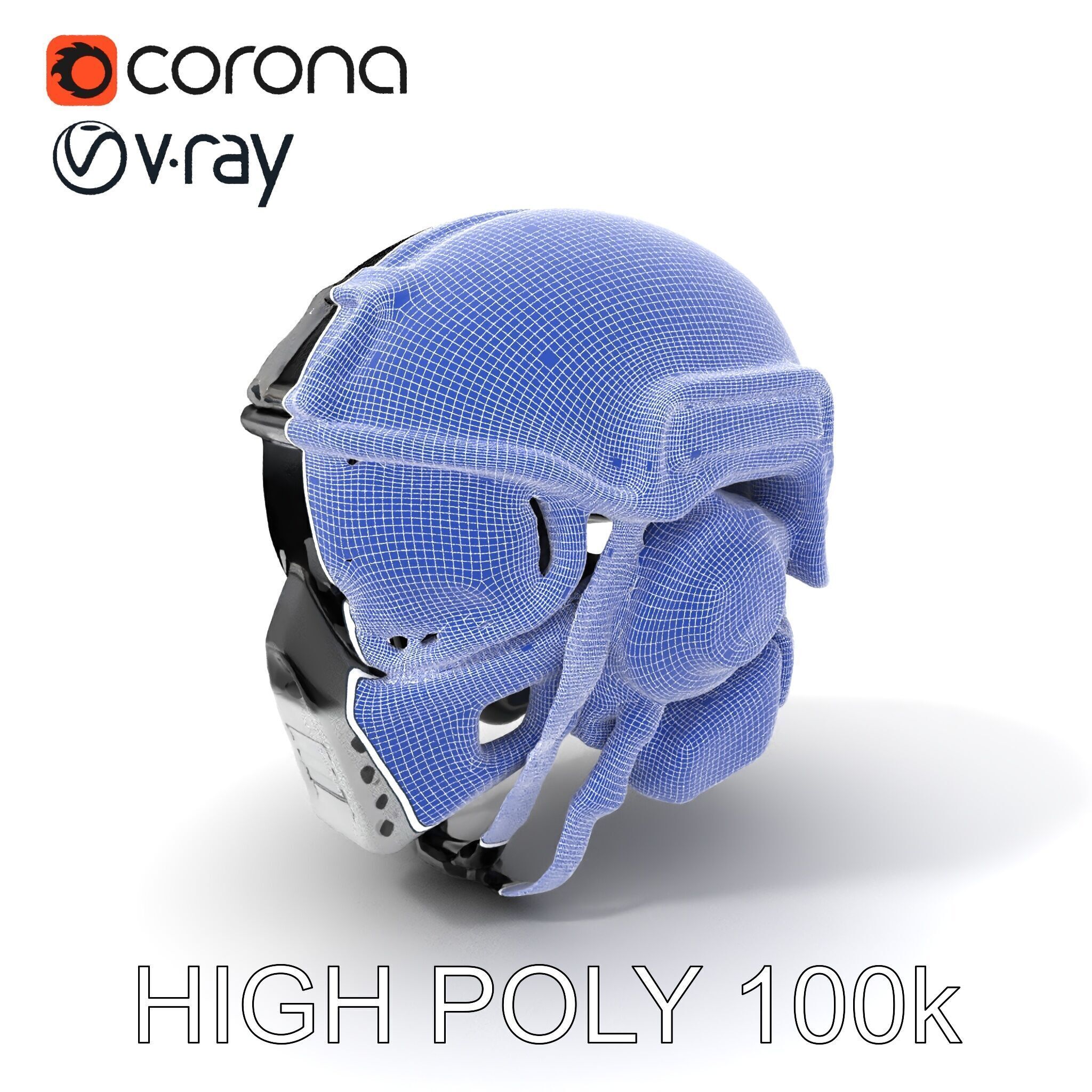 Futuristic Tactical Helmet Model Pack Low-poly 3D model_3