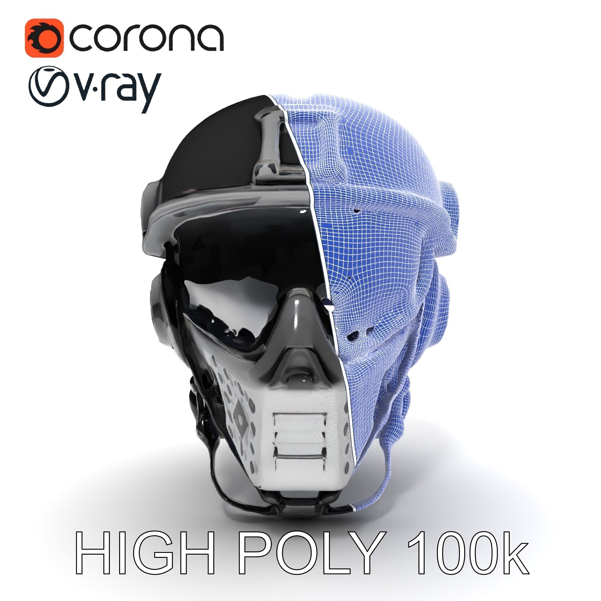 Futuristic Tactical Helmet Model Pack Low-poly 3D model_25