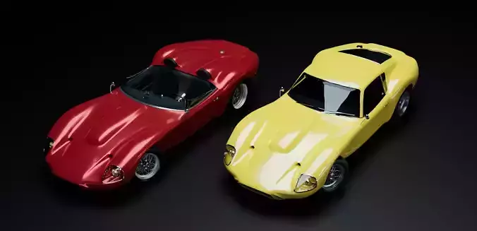 1950s-1960s classic sport car pack 3D Model Collection