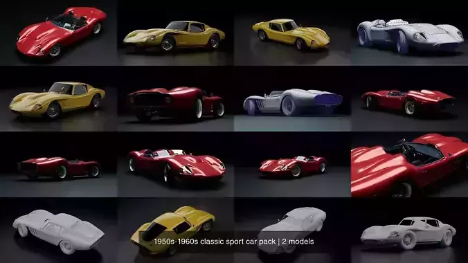 1950s-1960s classic sport car pack