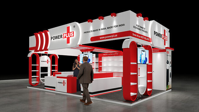 Exhibition Stand 8x5 3Sides D2V1 3D model 3D model