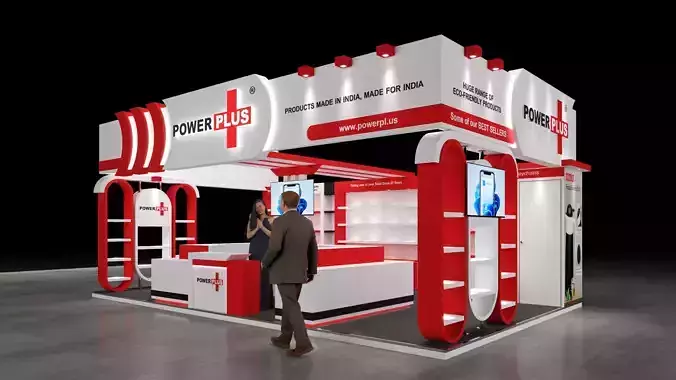 Exhibition Stand 8x5 3Sides D2V1 3D model