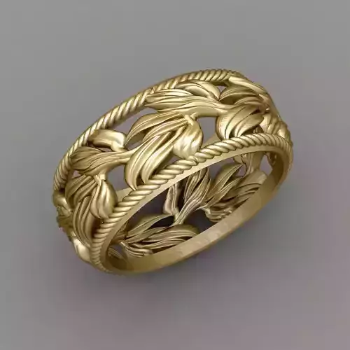 Antique Leaf Ring