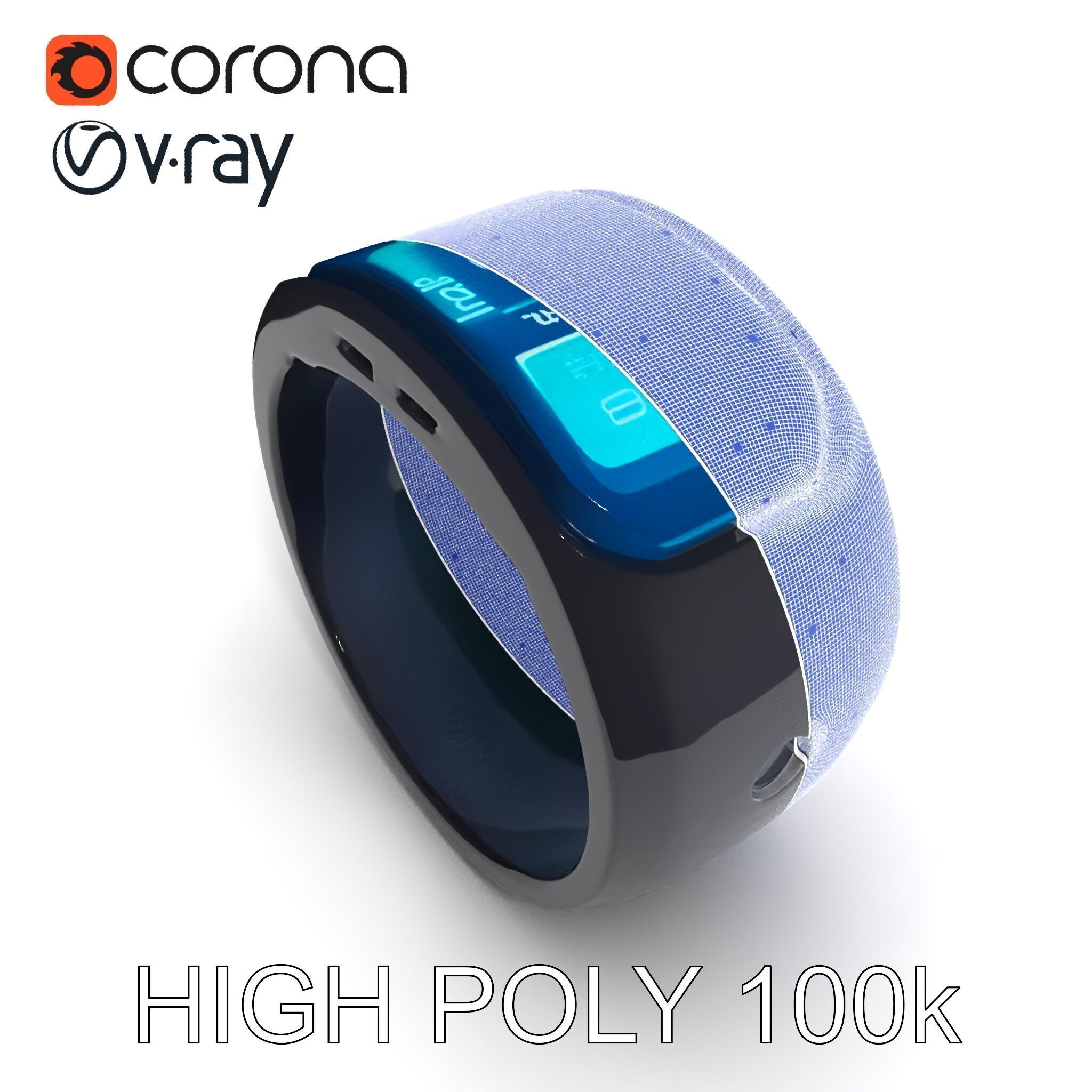 Smart Ring Digital Model Pack Low-poly 3D model_13