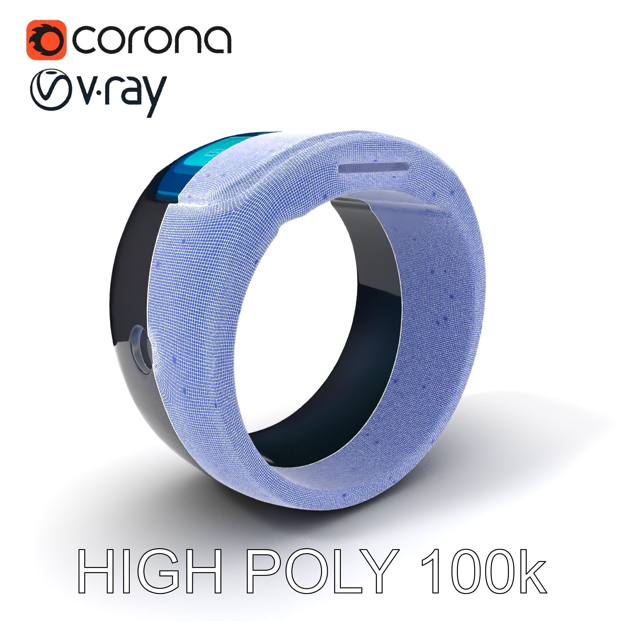 Smart Ring Digital Model Pack Low-poly 3D model_3