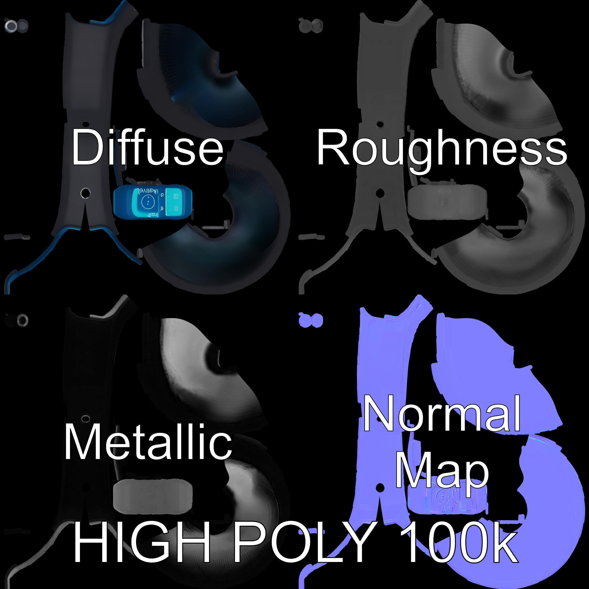 Smart Ring Digital Model Pack Low-poly 3D model_2